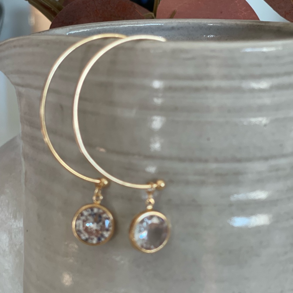 Brand new crystal hoop earrings